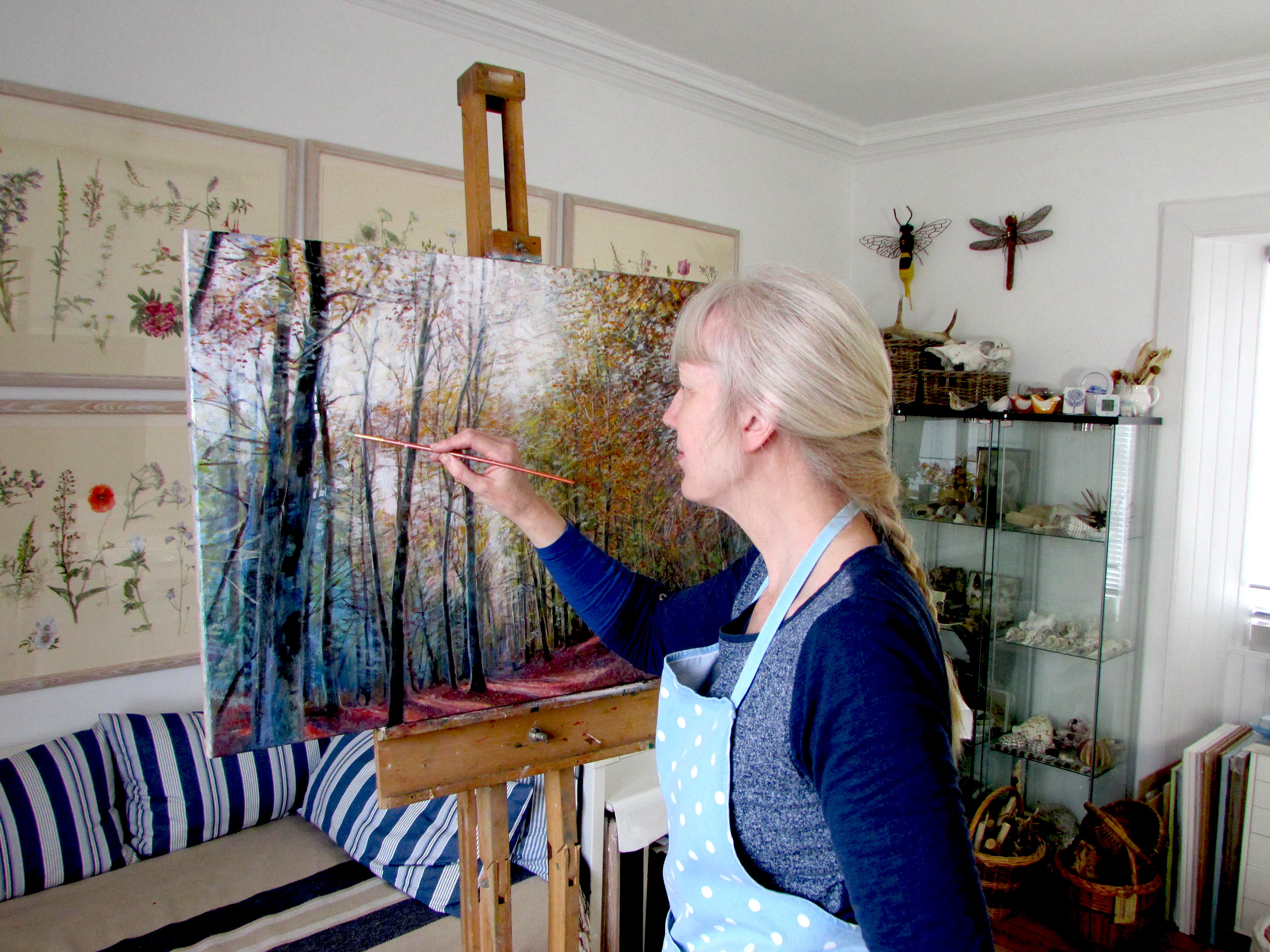 Lynette Gray in her Studio at Kinghorn Station Gallery 1